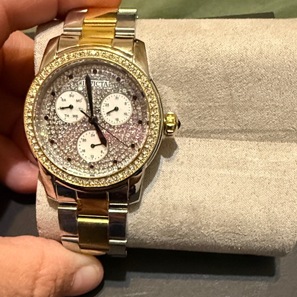 Invicta Women's Gold and Silver Crystal Watch